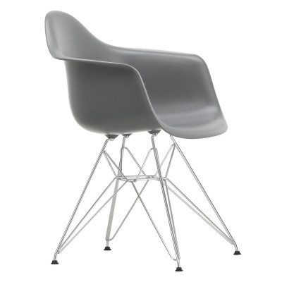 Krzesło Eames Plastic Chairs Re Dar Ciemnoszare - Chromowana Podstawa Vitra