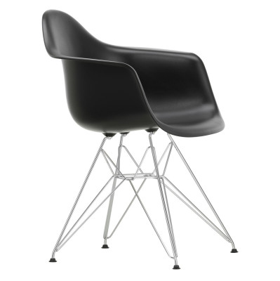 Krzesło Eames Plastic Chairs RE DAR czarne - chromowana podstawa Vitra