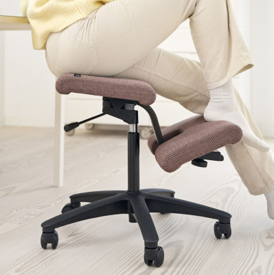 Ergonomischer Stuhl auf den grau geölten Flügelrädern, Wiederholung 648 Varier