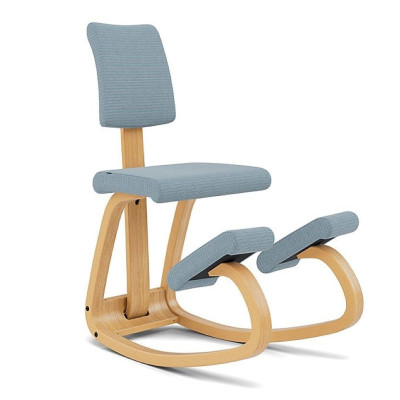 Krzesło ergonomiczne Variable Plus jasnoniebieskie, jasnobrązowe drewno Varier