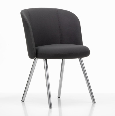 Postranní židle Mikado, leštěný hliník – Plano Dark Grey Vitra