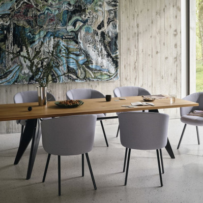 Postranní židle Mikado, přírodní dub – Plano Dark Grey Vitra