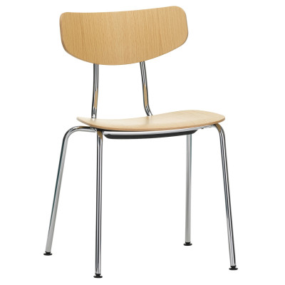 Krzesło Moca naturalny dąb - podstawa chromowana Vitra
