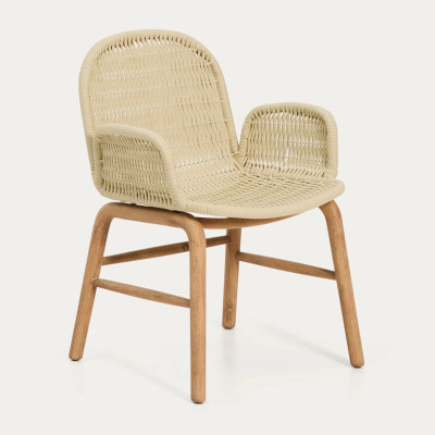 Krzes�o ogrodowe Alipa z pod�okietnikiem Ecru Kave Home