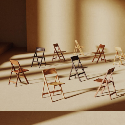 Flat folding chair black Frama