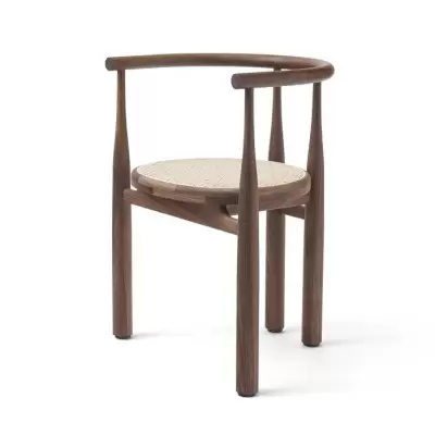 Krzesło Bukowski orzech siedzisko wiklinowe New Works