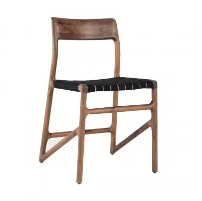Krzesło Fawn orzech europejski czarne siedzisko Gazzda