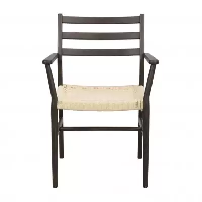Krzesło Harlan z podłokietnikiem brązowe Rowico