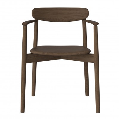 Krzesło Merge z podłokietnikiem dąb przydymiony Bolia