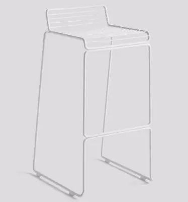 Krzesło barowe do ogrodu Hee 75 cm białe HAY