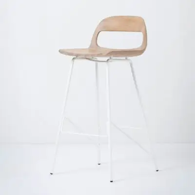 Krzesło barowe Leina 93 cm białe Gazzda