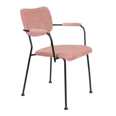 Krzesło Benson Z Podłokietnikami Różowe Zuiver
