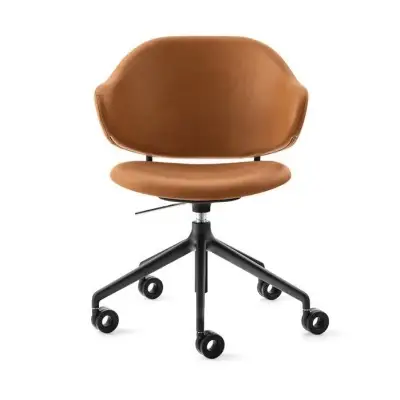 Krzesło biurowe Holly czarna podstawa cognac Calligaris