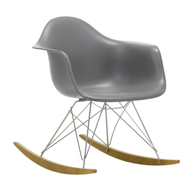 Krzesło bujane Eames RAR szare - chromowana podstawa Vitra