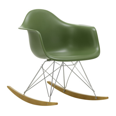 Krzesło bujane Eames RAR zielone - chromowana podstawa Vitra