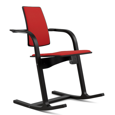 Krzesło ergonomiczne Actulum czerwone, czarne drewno Varier