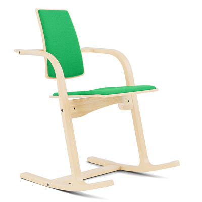 Krzesło ergonomiczne Actulum zielone, naturalne drewno Varier