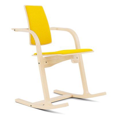 Krzesło ergonomiczne Actulum żółte, naturalne drewno Varier