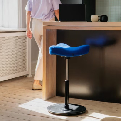 Ergonomic chair move low blue, black wood Varier