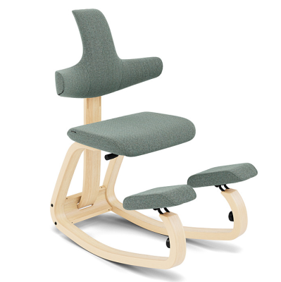 Ergonomic chair Thatsit petrol, natural wood Varier