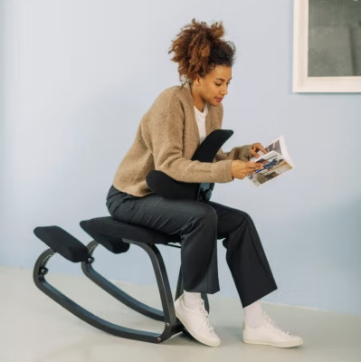 Ergonomic chair Thatsit dark gray, black wood Varier
