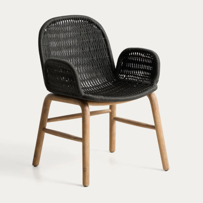 Krzes�o ogrodowe Alipa z pod�okietnikiem ciemnoszare Kave Home