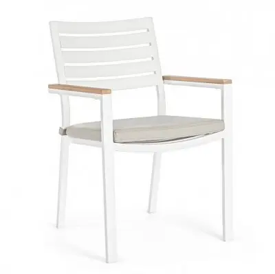 Krzesło ogrodowe Belmar białe Bizzotto