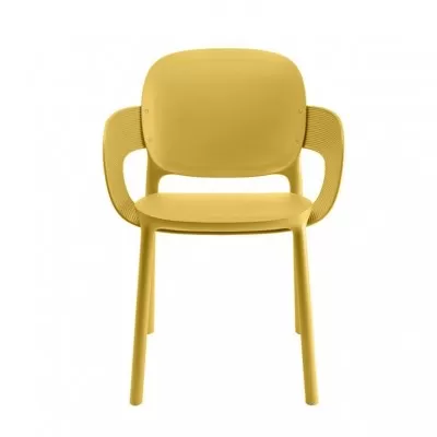 Krzesło ogrodowe Hug z podłokietnikiem musztardowe Scab Design
