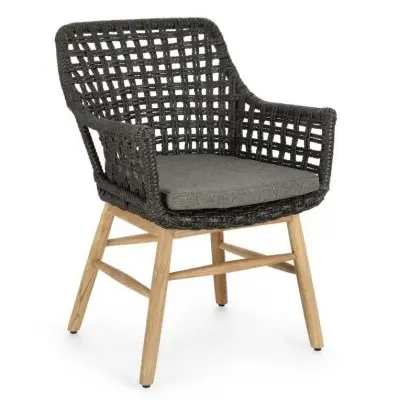 Krzesło ogrodowe Wilson czarne Bizzotto