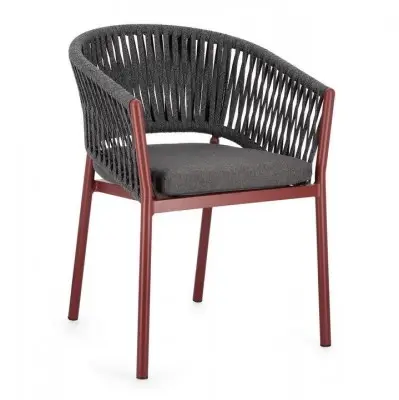 Krzesło ogrodowe Florencia czerwone Bizzotto