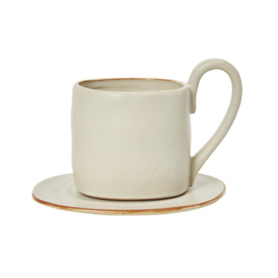 Kubek z podstawką Flow złamana biel Ferm Living