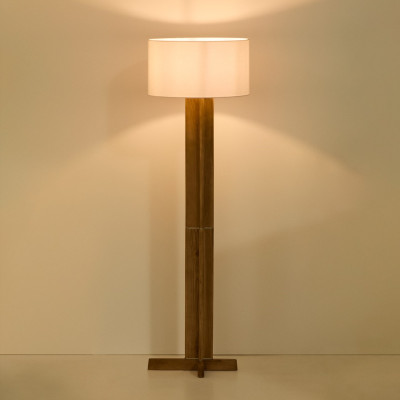 Lampa podłogowa Niani drewno kauczukowe naturalne Kave home