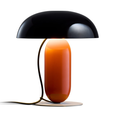 Stolní lampa Gambosa M černá a oranžová Marset