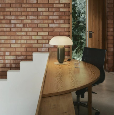 Lampa stołowa Gambosa S biało-szara Marset