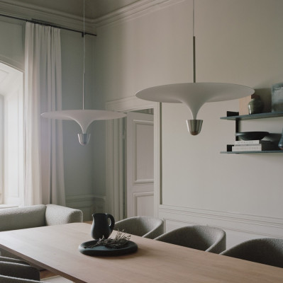 Lampa wisząca Kantarell 60 cm niklowana New Works