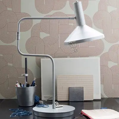 Lampa biurkowa szczotkowane srebro Monograph