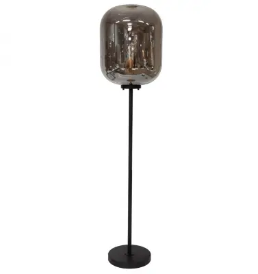 LAMPA PODOGOWA GLASS METAL MEDIUM DOME DECO