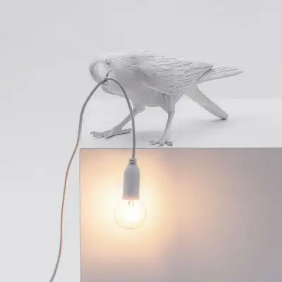 LAMPA STOŁOWA BIRD PLAYING BIAŁA SELETTI