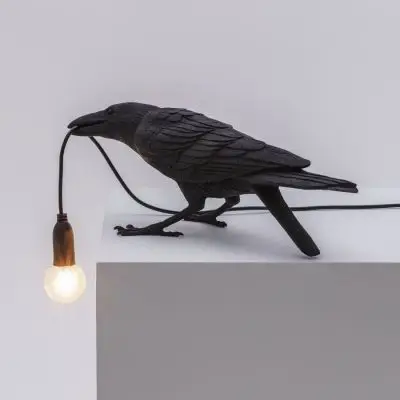 LAMPA STOŁOWA BIRD PLAYING CZARNA SELETTI