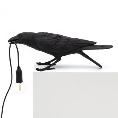 LAMPA STOŁOWA BIRD PLAYING CZARNA SELETTI