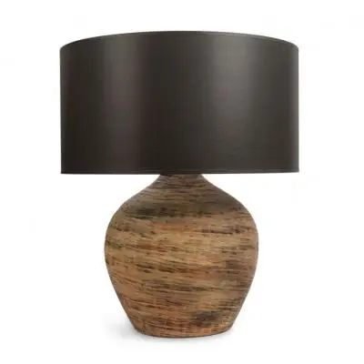 LAMPA STOOWA CERAMICZNA Z BRZOWYM KLOSZEM DOME DECO