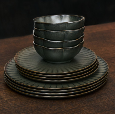 Misa Inku Ribbed 9 cm zielona Serax