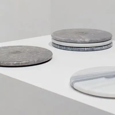 patera moon plate marmurowa biała Tre Product