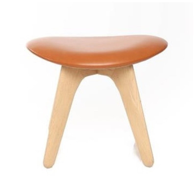 Podnóżek Slab naturalny dąb, koniakowa skóra Tom Dixon