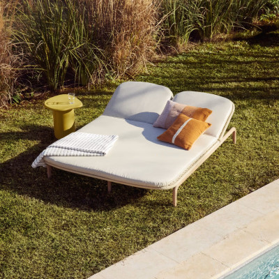 Podwójny leżak ogrodowy Alipa ecru kave home