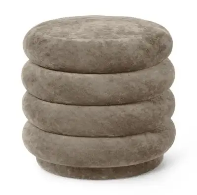 PUFA ROUND VELVET MAŁA BEŻOWA FERM LIVING