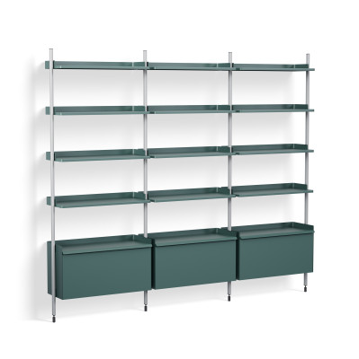 Regał modułowy Pier System 123 niebieski - anodowane aluminium HAY