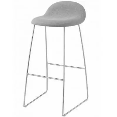 Krzesło Barowe 3D Płozy Front Tapicerowany Tył Hirek Gubi