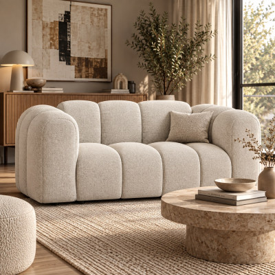 Sofa 2-osobowa Lupine jasnobeżowy szenil Micadoni