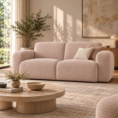 Sofa 2-osobowa Molino różowa Micadoni